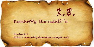 Kendeffy Barnabás névjegykártya